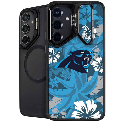 NFL Carolina Panthers Tropical Print Galaxy S24 FE Kickstand Case